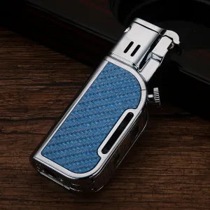 Dual Flame Torch Lighter Windproof Butane Lighter with Tri-Mode Flame Control (Soft/Jet/Dual) & Visible Fuel Window, Refillable Outdoor Survival Gear with Ergonomic Grip(#1)