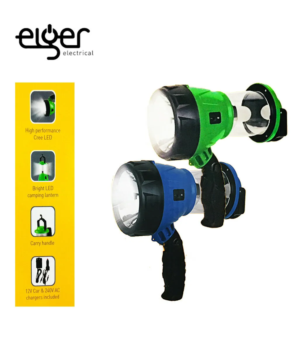Eiger 2 in 1 LED Spotlight & Lantern Combo/3W LED/180 Adjustable/Carry Handle