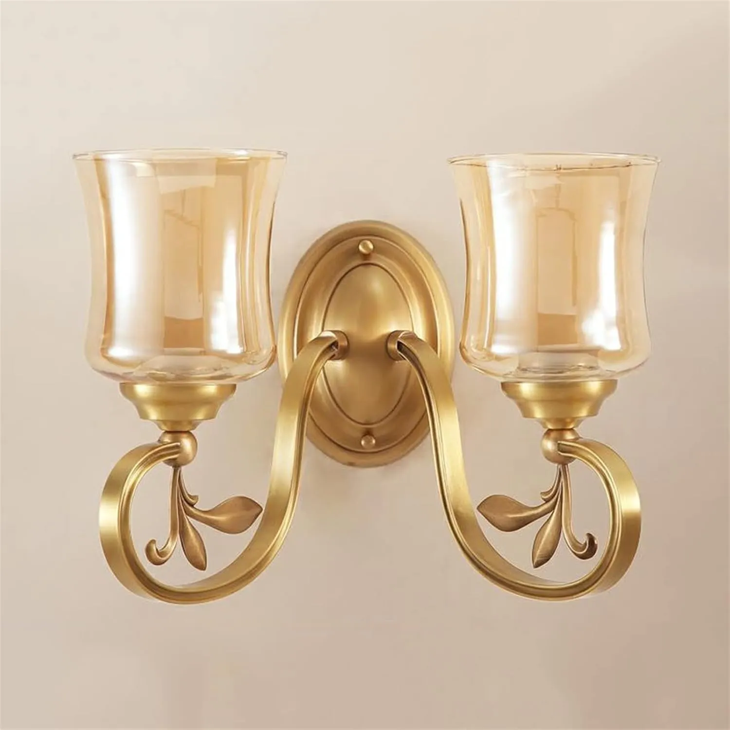 European Restaurant Dining Wall Lamp Sconce - Wall Lantern Cafe Studio Bathroom Bedroom Room Kitchen Bar Bedside Living Room E14 Edison Brass Glass Lantern Decoration,