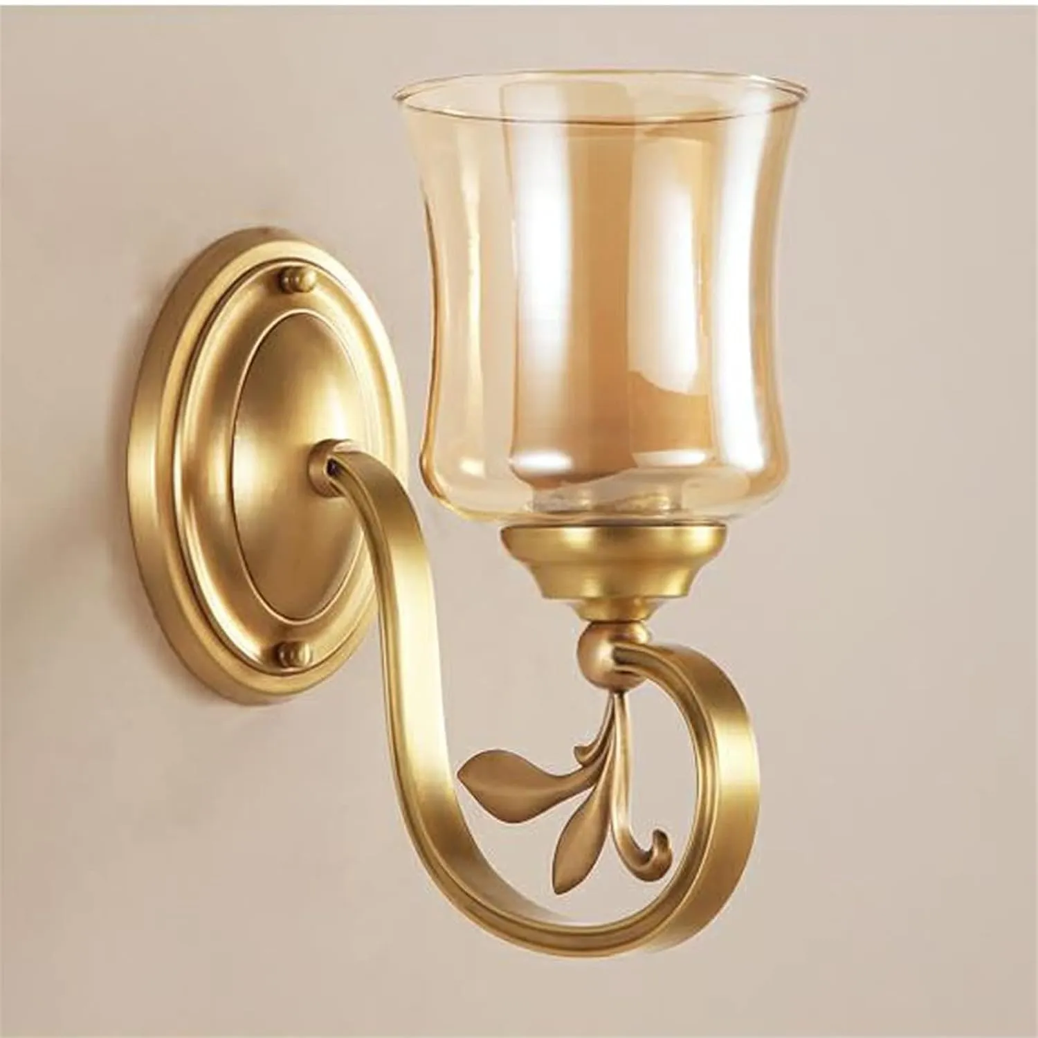 European Restaurant Dining Wall Lamp Sconce - Wall Lantern Cafe Studio Bathroom Bedroom Room Kitchen Bar Bedside Living Room E14 Edison Brass Glass Lantern Decoration,