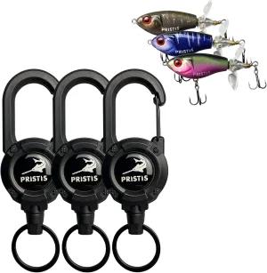 Exquisite Utility Fishing Gear and Lures Kit, 3 pcs Double-Blade Ploppers & 3 Pack Heavy Duty Zinger Retractors, A Cool Option for Angler