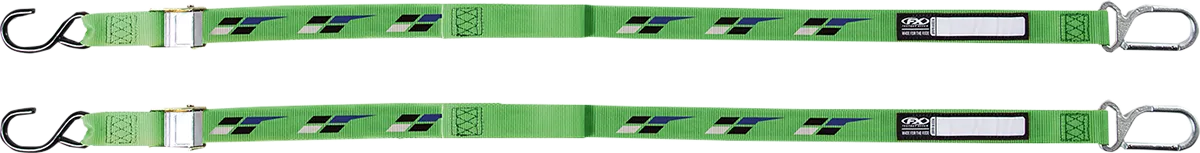 FACTORY EFFEX Tie-Downs - Black/Green - Kawasaki 22-45182