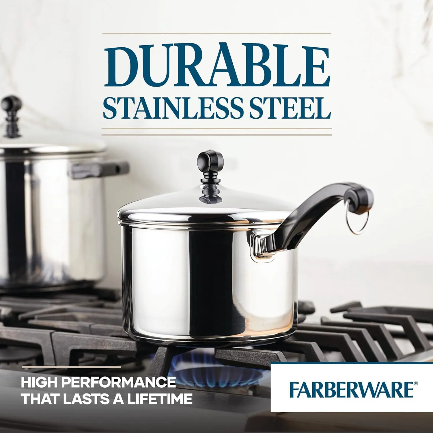 Farberware Classic Stainless Steel Sauce Pan/Saucepan with Lid, 3 Quart, Silver