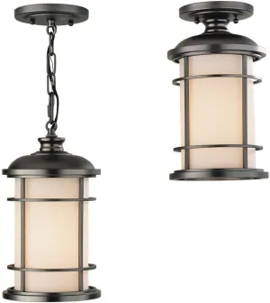 Feiss OL2209BB Lighthouse Outdoor Lighting Pendant Lantern, Bronze, 1-Light (7"Dia x 13"H) 60watts