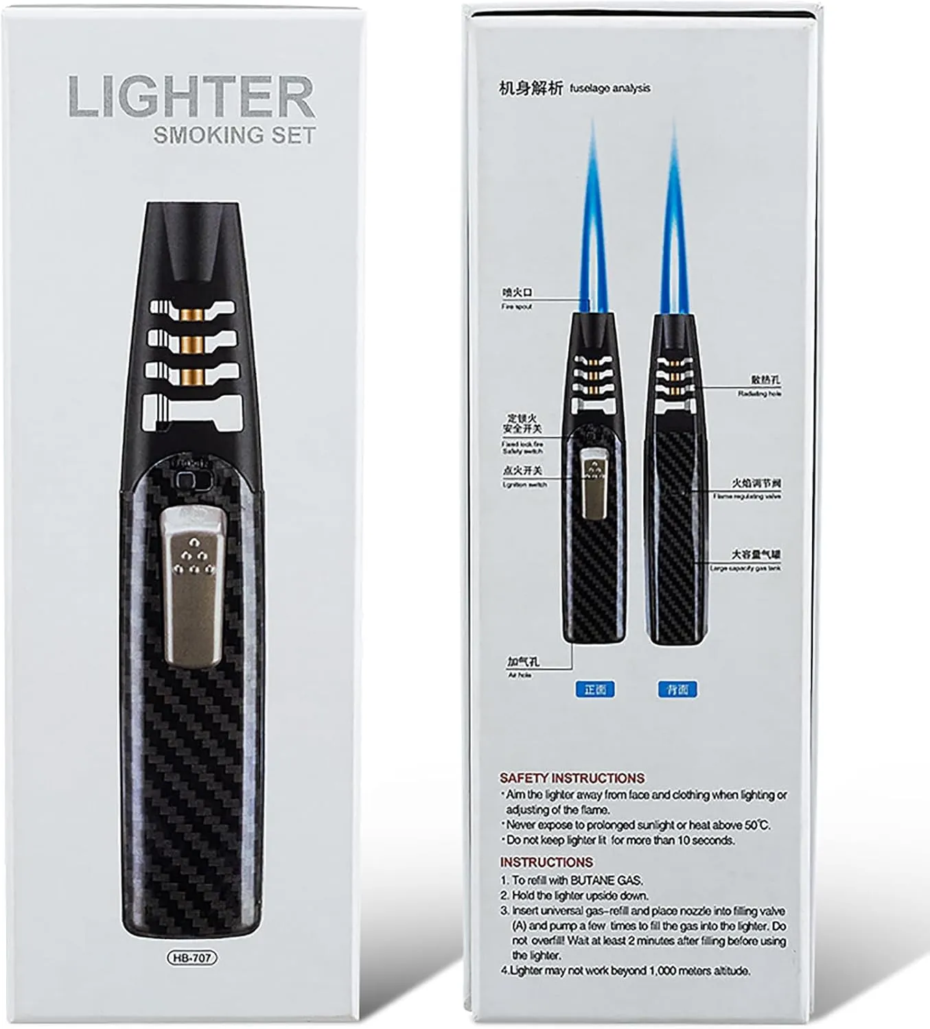 Fire Blaze Electric Lighter - Camping Outdoor Windproof Straight Flame Lighter, Powerful Adjustable Flame Dual-Arc Torch Lighter (Gray-a)