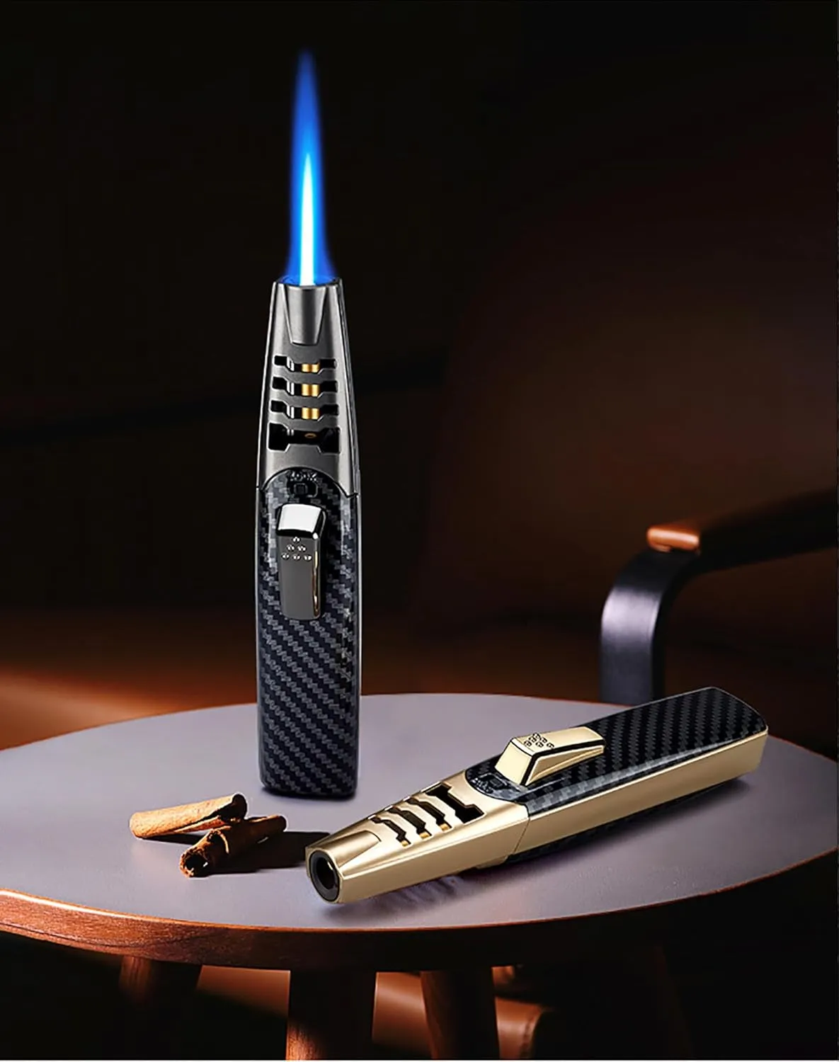Fire Blaze Electric Lighter - Camping Outdoor Windproof Straight Flame Lighter, Powerful Adjustable Flame Dual-Arc Torch Lighter (Gray-a)