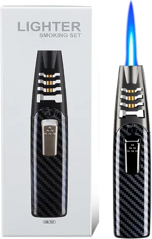 Fire Blaze Electric Lighter - Camping Outdoor Windproof Straight Flame Lighter, Powerful Adjustable Flame Dual-Arc Torch Lighter (Gray-a)