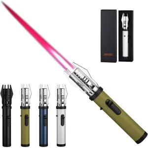 Fireblaze Dual-Fuel Torch Lighter - Adjustable Windproof Flame & Rechargeable Butane/Electric Hybrid (Lightsaber Design with Flame Control)(#1)