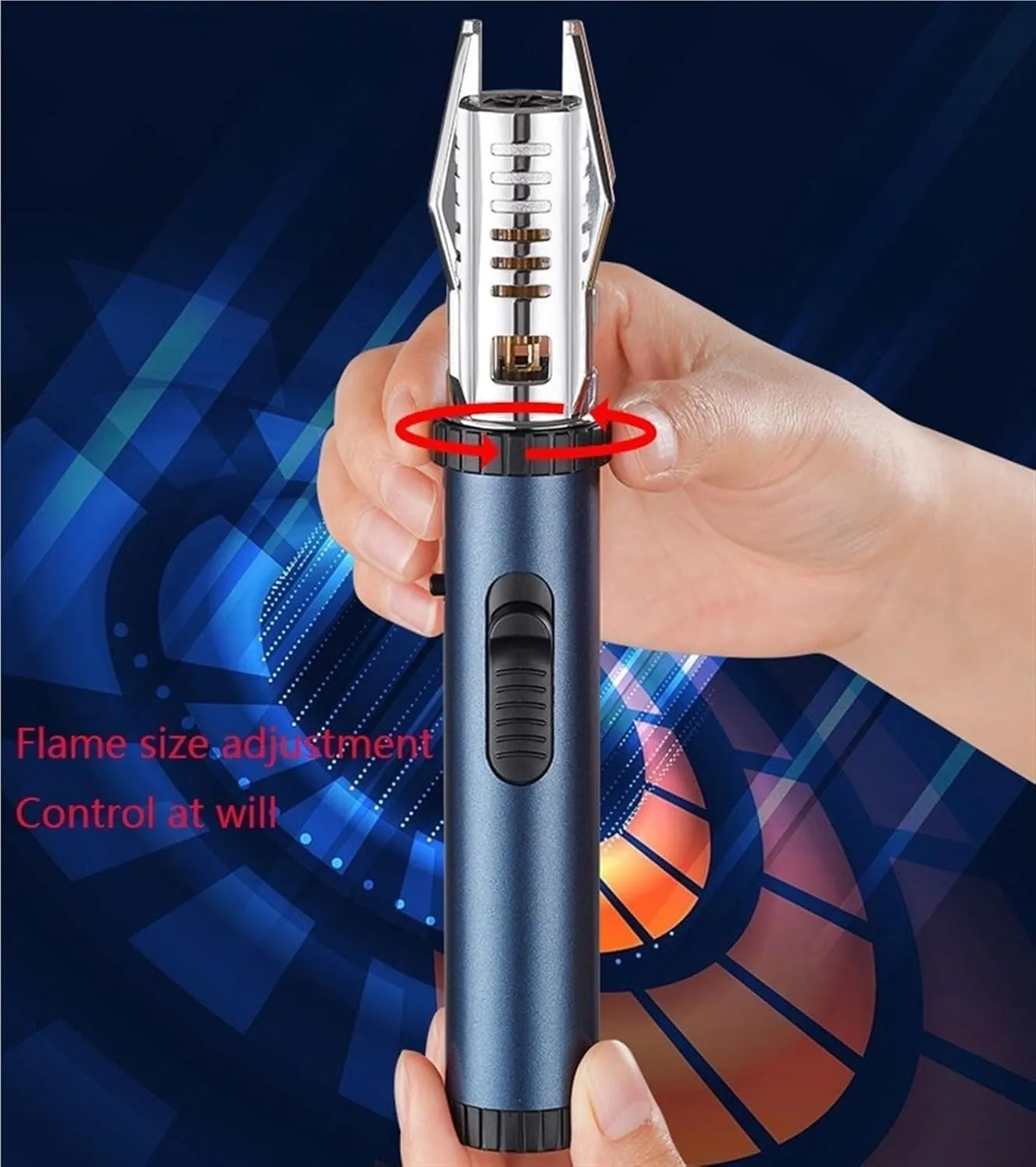 Fireblaze Dual-Fuel Torch Lighter - Adjustable Windproof Flame & Rechargeable Butane/Electric Hybrid (Lightsaber Design with Flame Control)(#1)