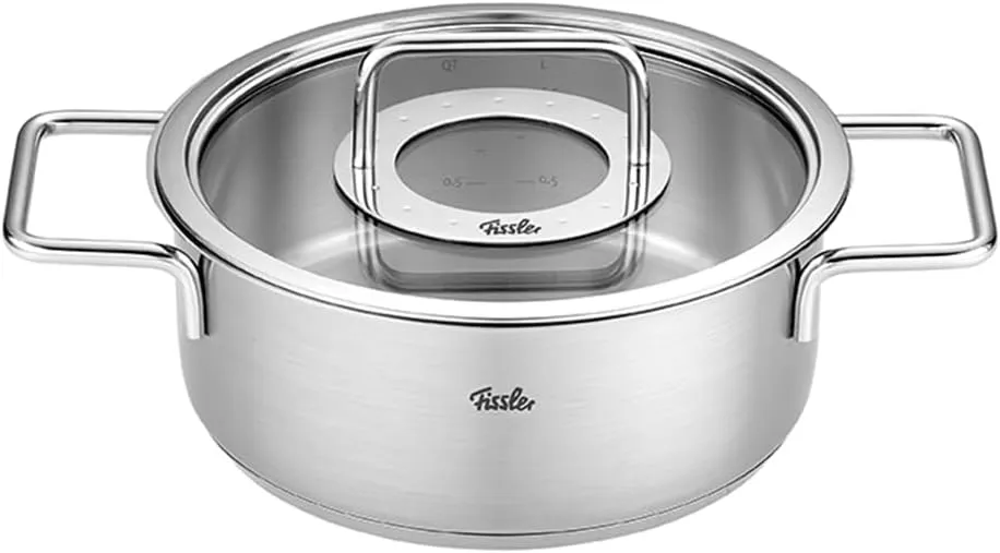 Fissler Pure Collection Stainless Steel 4.1 Quart Rondeau with Glass Lid