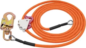 Flip Line, 20kn Steel Core Flipline Kit, Adjustable Tree Lanyard Cut Resistant Tree Climbing Lanyard, Low Stretch Positioning Swivel Snap Hook Triple Lock Rope Lanyard for Climbing Rescue (1/2" x 14')