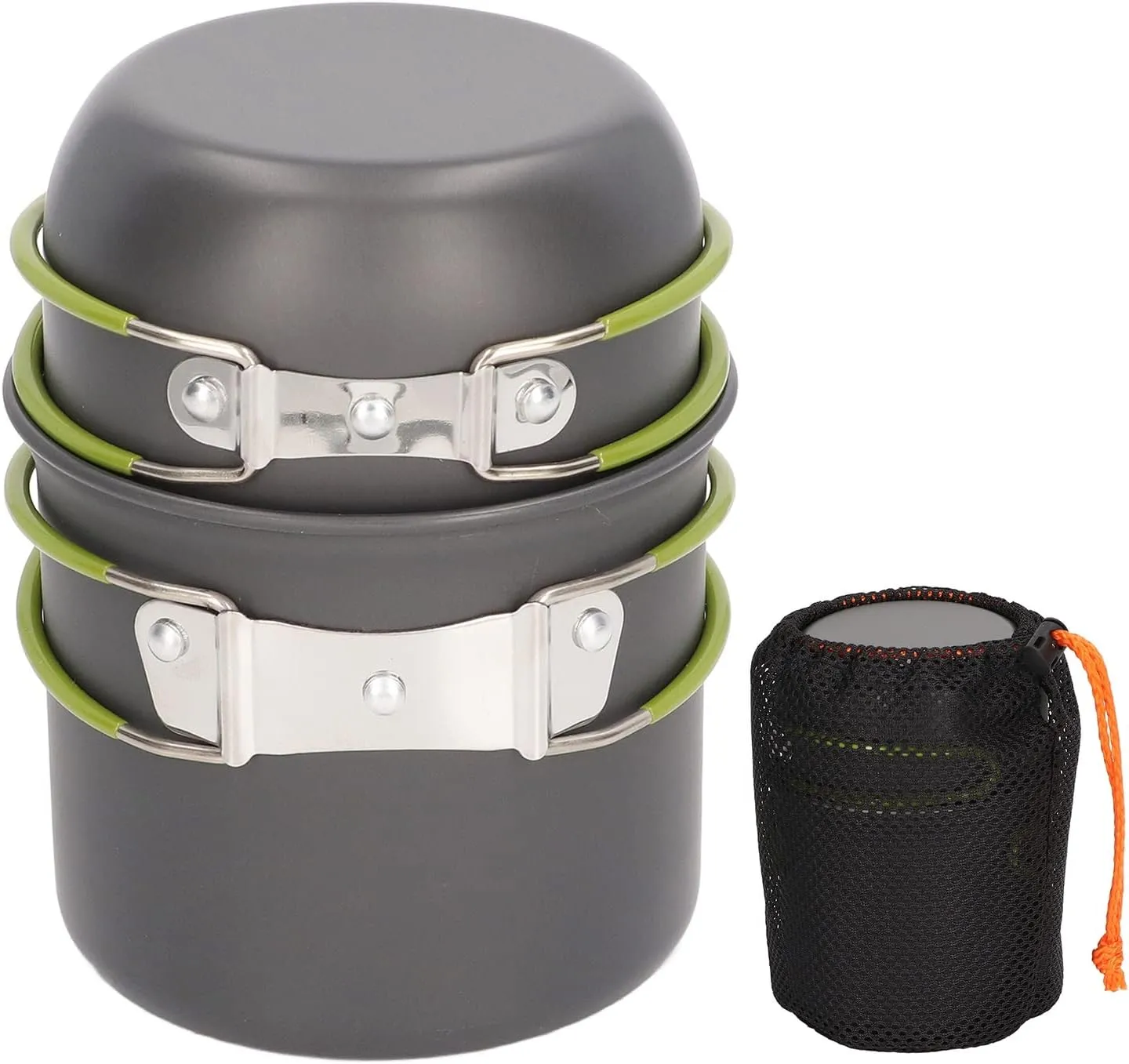 Foldable Camping Cooking Set, Food Grade Metal with Anti-Scald Handle, Ideal for Camping, Travel, and Picnic