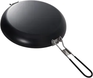 Folding Non-Stick Cooking Pot Portable Outdoor Frying Pan Iron Camping Cookware for Meat Veggies