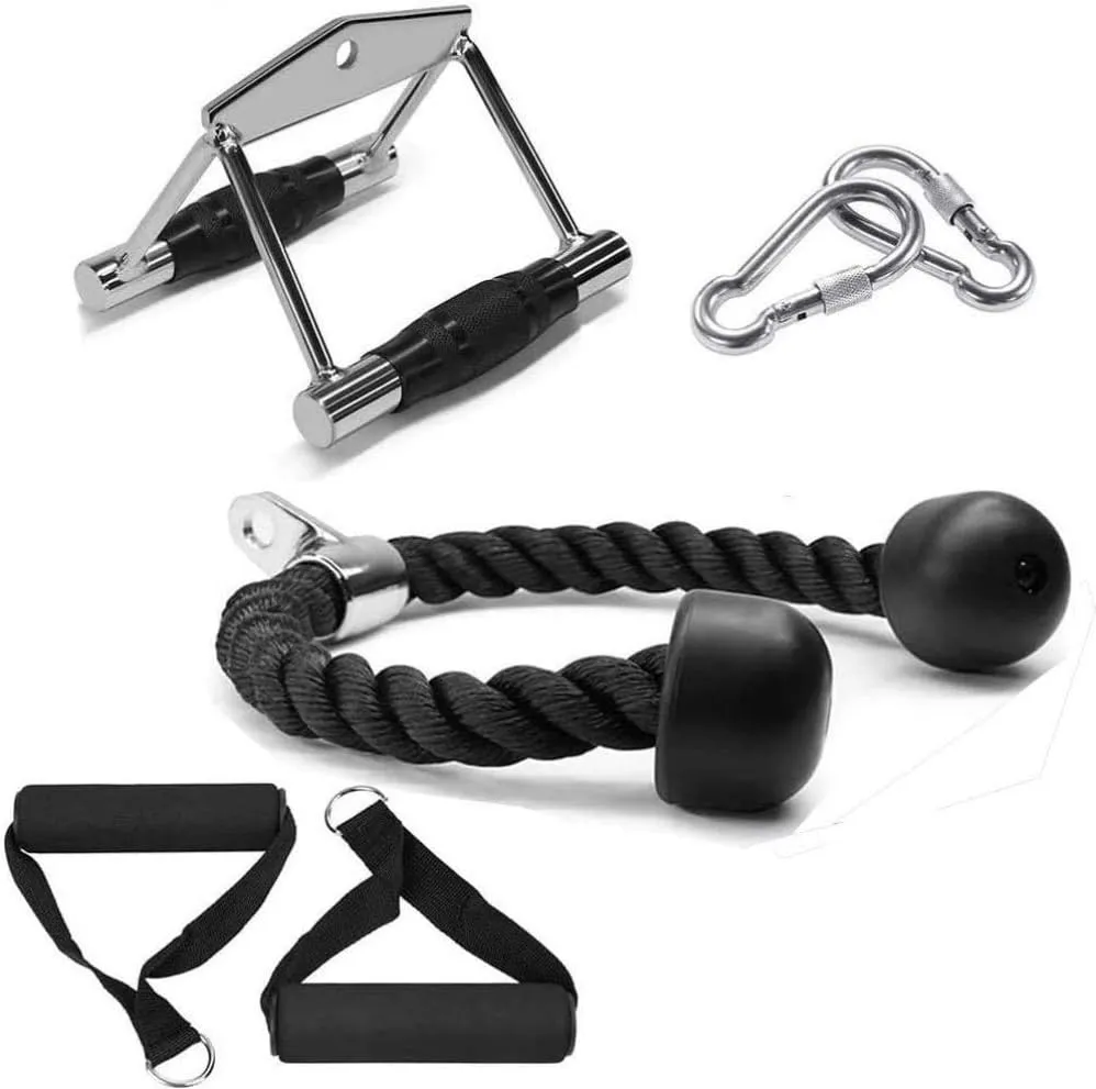 Forearm Wrist Trainer Set Arm Muscles Training Rope System Arm Biceps Triceps Blaster Hand Strength Trainning Home Gym Workout Equipment Rowing Handle with Non-Slip Grips, Carabiners