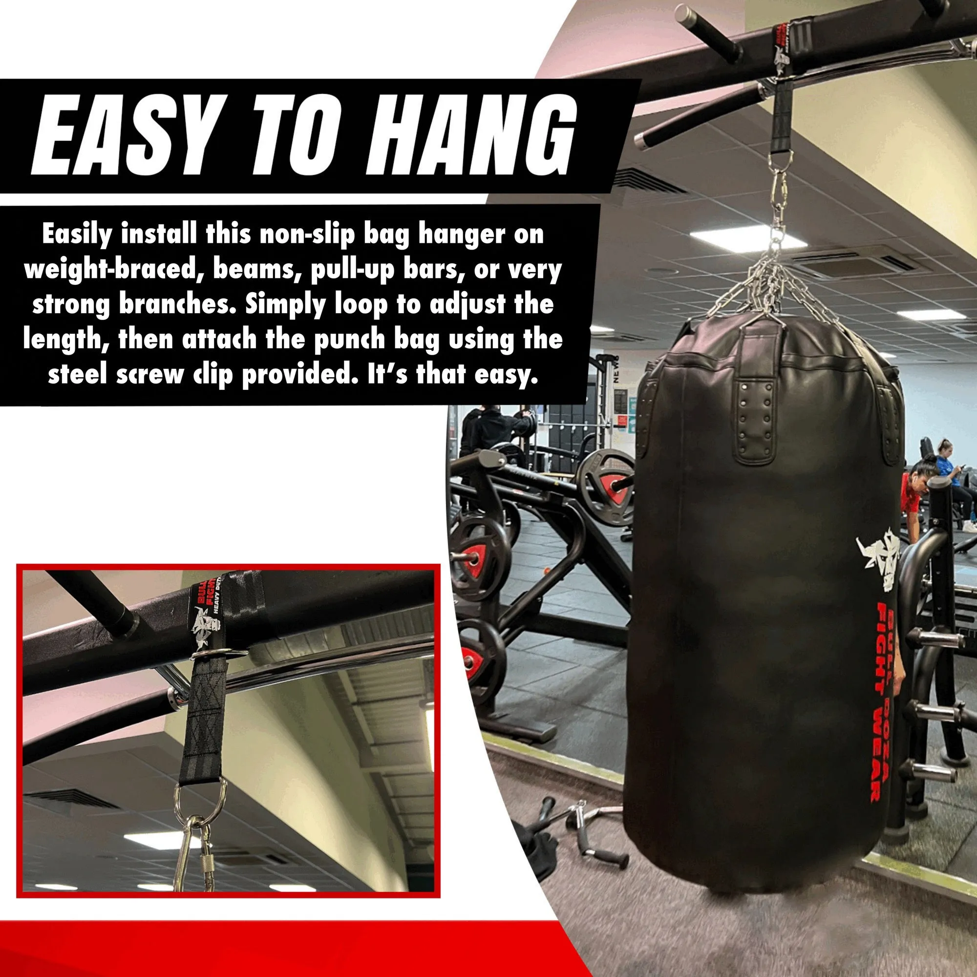 FOUR SIZES 3ft-10ft HEAVY DUTY PUNCH BAG HANGER STRAP