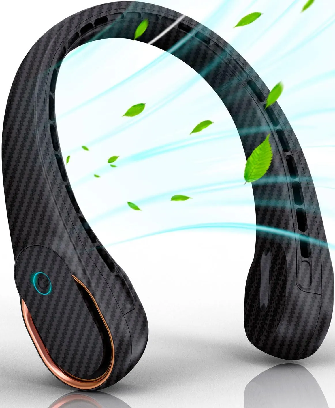 FrSara Neck Fan, Portable Personal Fan Strong Wind, 5200mAh, Air Volume,360° Cooling, No Hair Twisting, Air Volume On 2 Sides, Non-Slip, Quick Charge, Long Use Time, Gift for Women, Men, Birthday