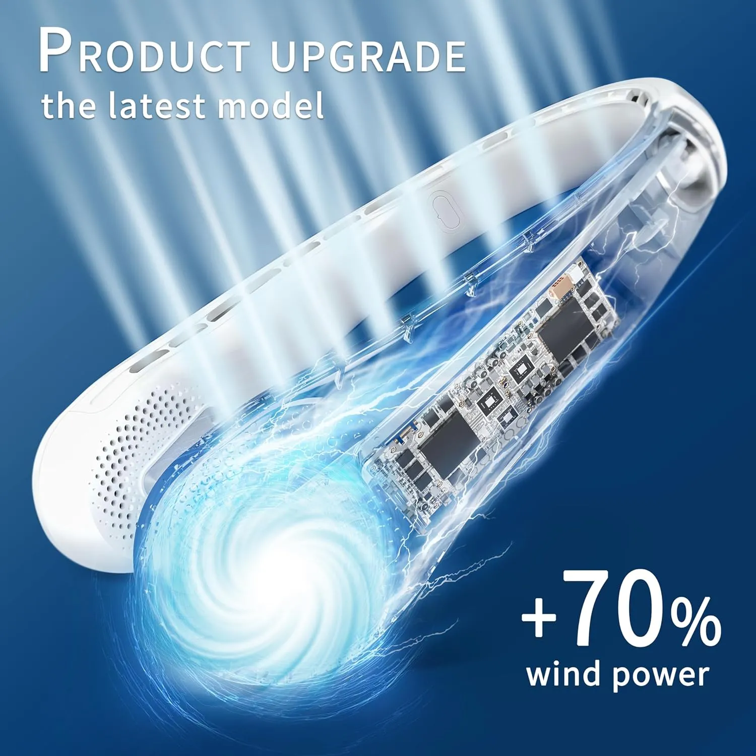 FrSara Neck Fan,Personal Fans for Your Neck, Adjustable, 360° Cooling, Super Quiet, No Blade Fan Design, No Hair Twisting, Even Air Volume On Both Sides, Non-Slip, Short Charging, Long Use Time