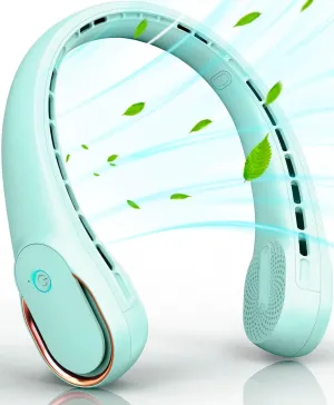 FrSara Neck Fan,Personal Fans for Your Neck, Adjustable, 360° Cooling, Super Quiet, No Blade Fan Design, No Hair Twisting, Even Air Volume On Both Sides, Non-Slip, Short Charging, Long Use Time