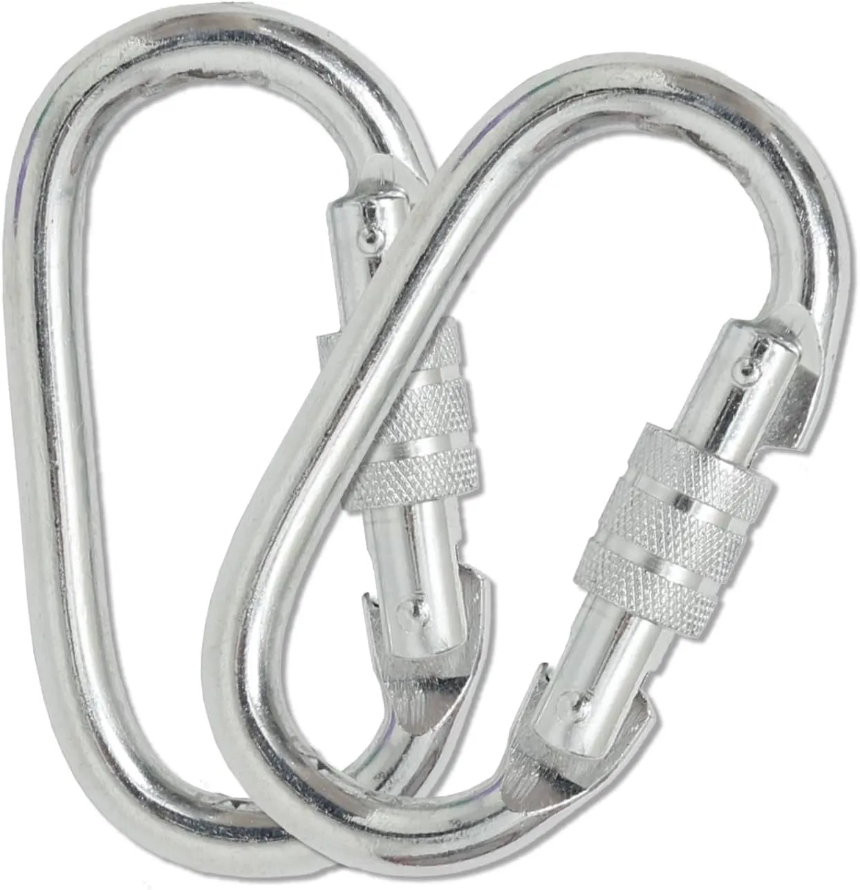 Fun and Function Oval Carabiners - Set of 2 - Swing Carabiner Screw Locking Clip - Premium 4 Inch Heavy Duty Steel Oval Carabiner