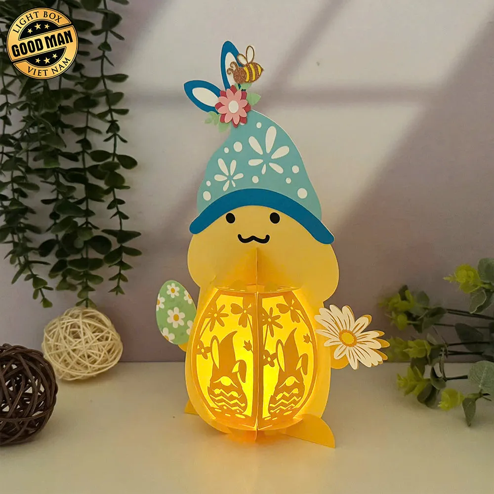 Funny Easter Gnome - Easter Gnome 3D Lantern File - Cricut File 2 - LightBoxGoodMan