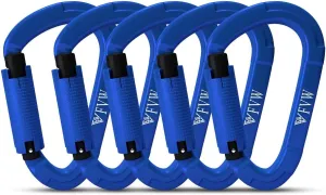 FVW Auto Locking Rock Climbing Carabiner Clips,Professional 25KN (5620 lbs) Heavy Duty Caribeaners for Rappelling Swing Rescue & Gym etc, Large D-Shaped Carabiners