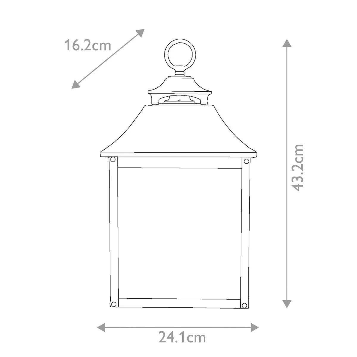 Galena 2 Light Half Lantern | Sable