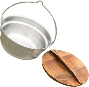 GANAZONO 1set Stainless Steel Camping Cooking Pot Non-Rusting Outdoor Cookware for Open Flame for Stewing Stir-Frying and Hot Pot for Camping and Outdoor Adventures