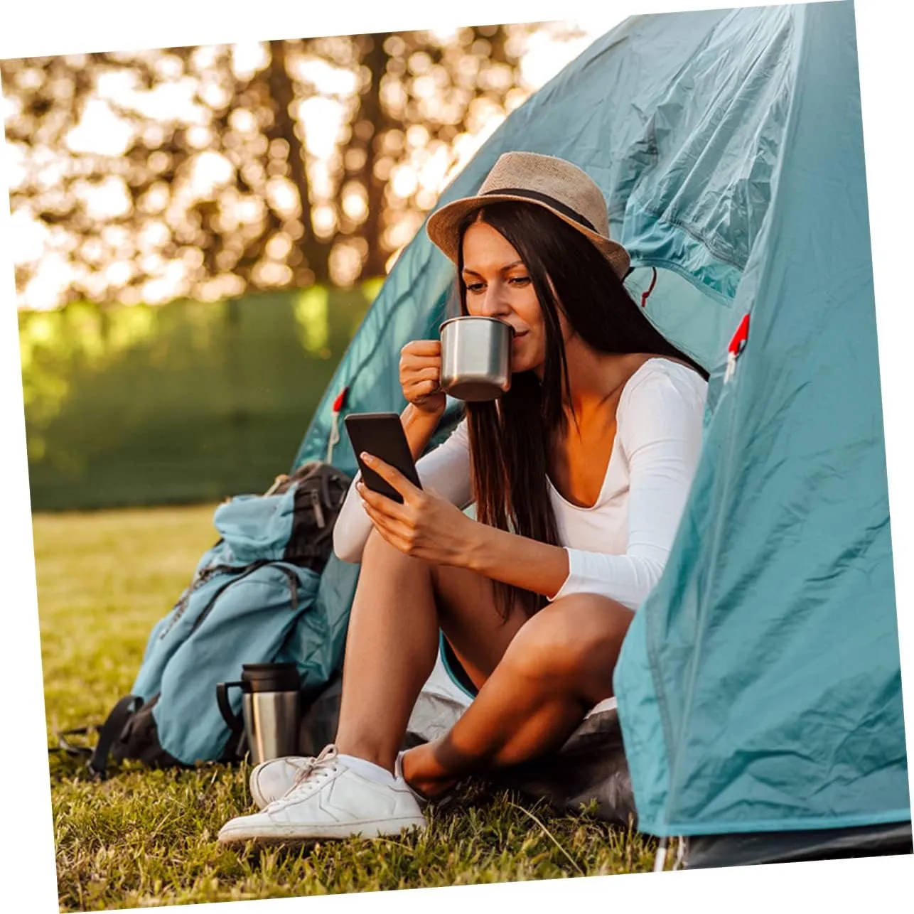 GANAZONO Camping Pot Tripod Pans Bowl Kettle Camping Kit Inflatable Unit Cookware Camping Stove Tins Tableware