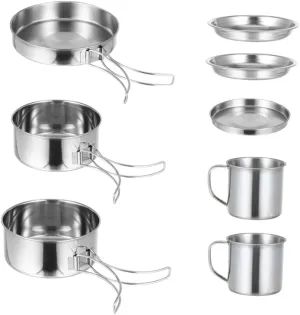 GANAZONO Camping Pot Tripod Pans Bowl Kettle Camping Kit Inflatable Unit Cookware Camping Stove Tins Tableware