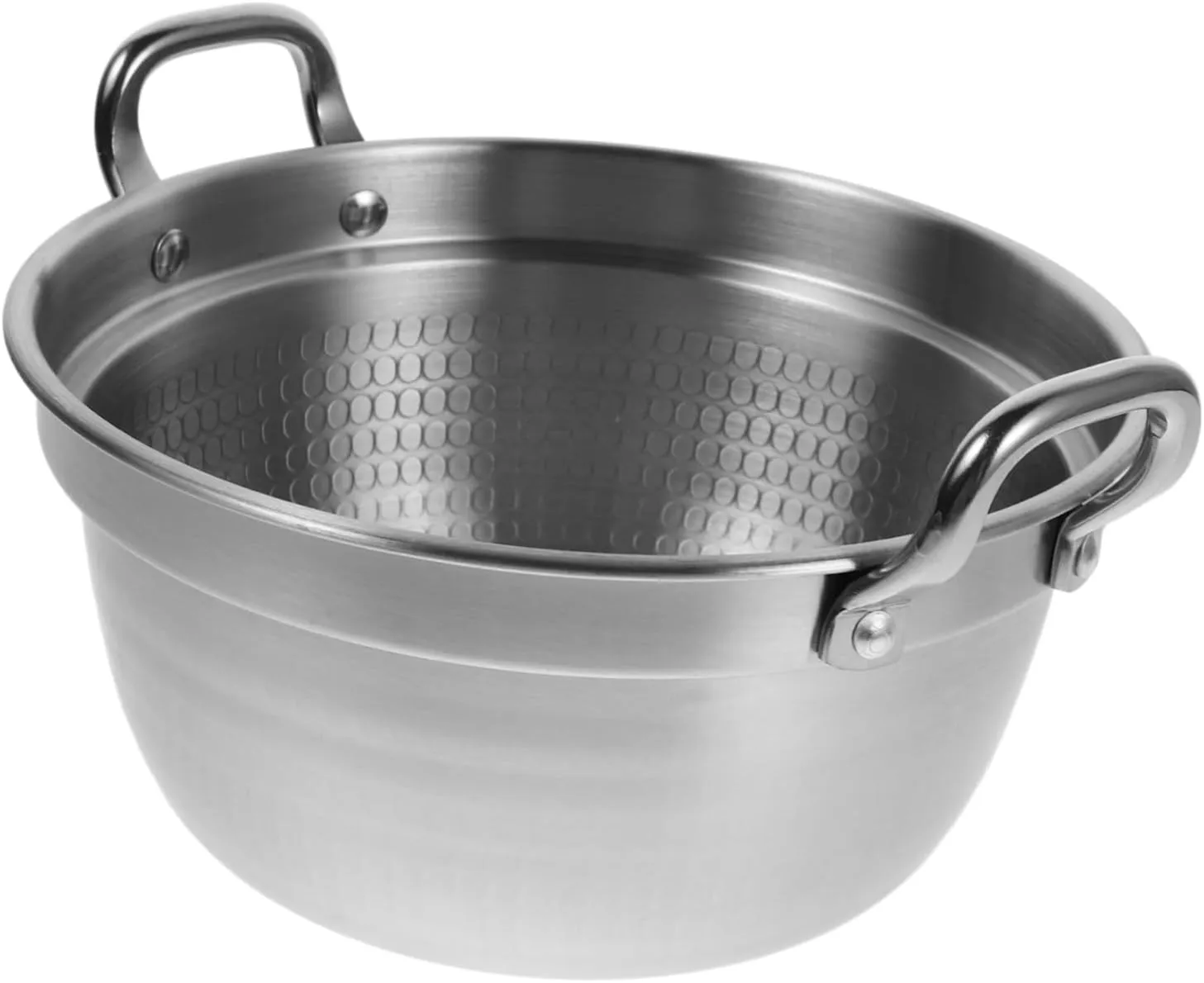 GANAZONO Double Handle Stainless Steel Ramen Pot for Stove Fast Heating Soup Pot Camping Cooking Set 19cm