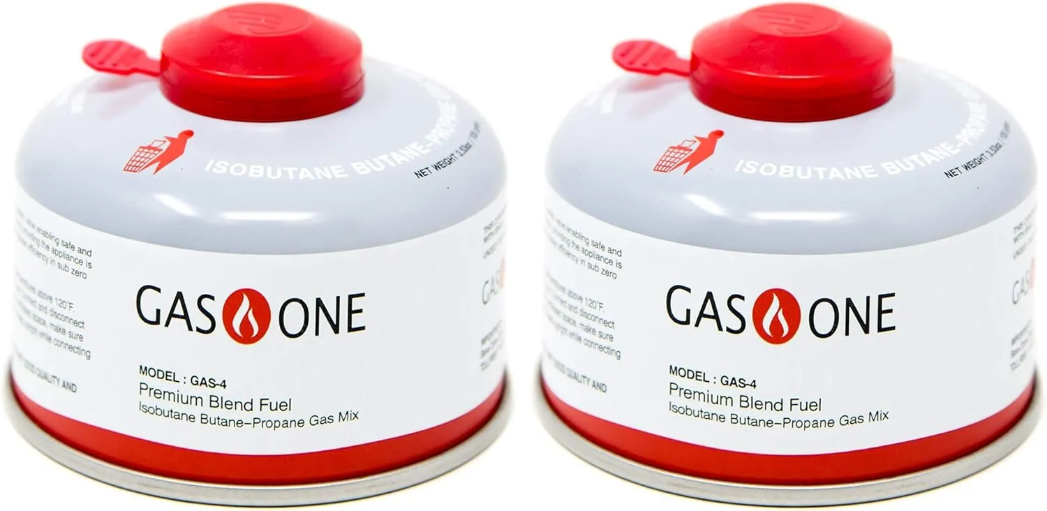 GasOne Camping Fuel Blend Isobutane Fuel Canister 100g (2 Pack)