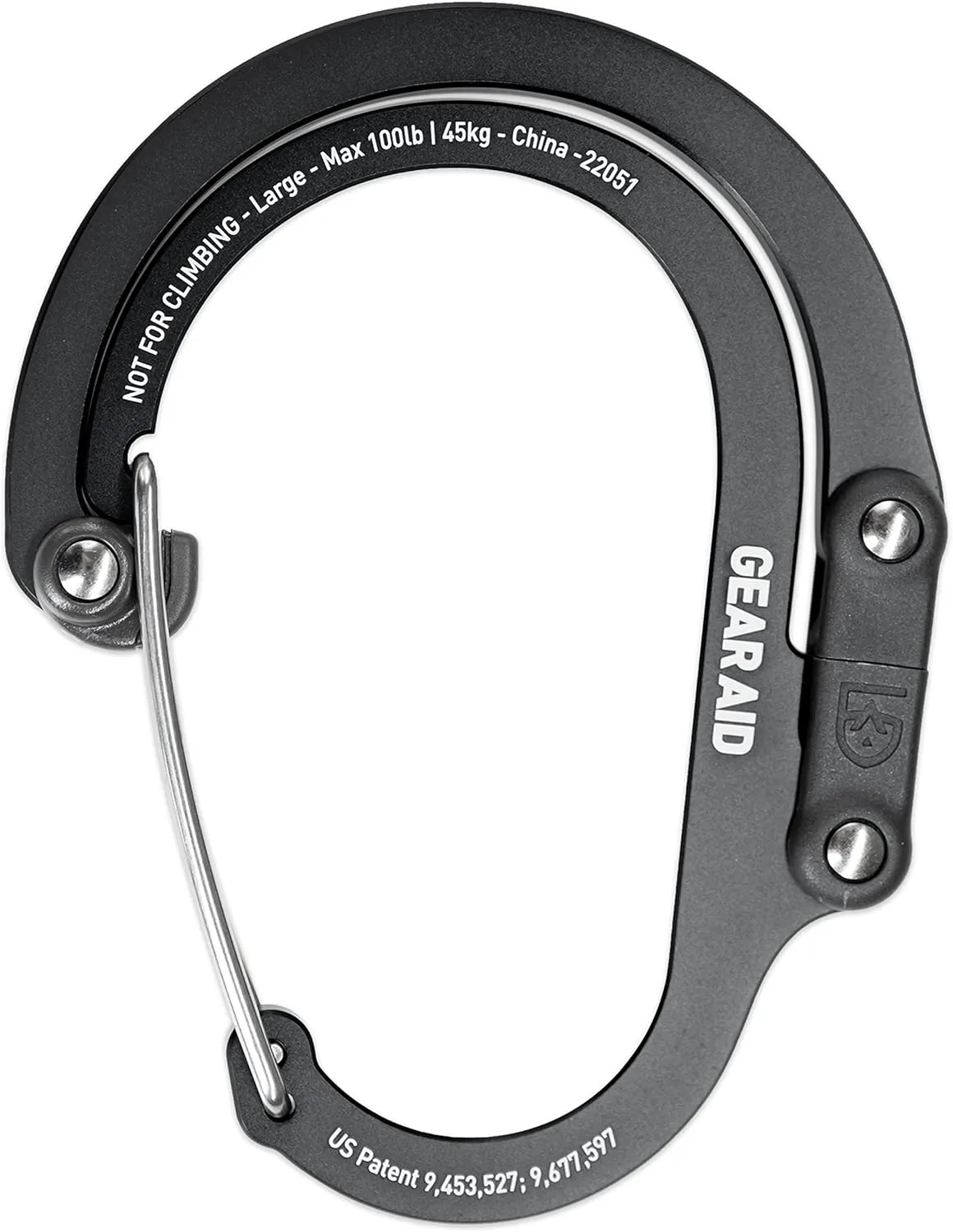 GEAR AID HEROCLIP (Large) Carabiner Gear Clip and Hook for Hanging Heavy Duty Items, Camping Backpacks, Suitcases, Kayaks, Bicycles, Garage Organization and More