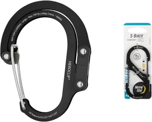 GEAR AID HEROCLIP (Large) Carabiner Gear Clip and Hook for Hanging Heavy Duty Items, Camping Backpacks, Suitcases, Kayaks, Bicycles, Garage Organization and More