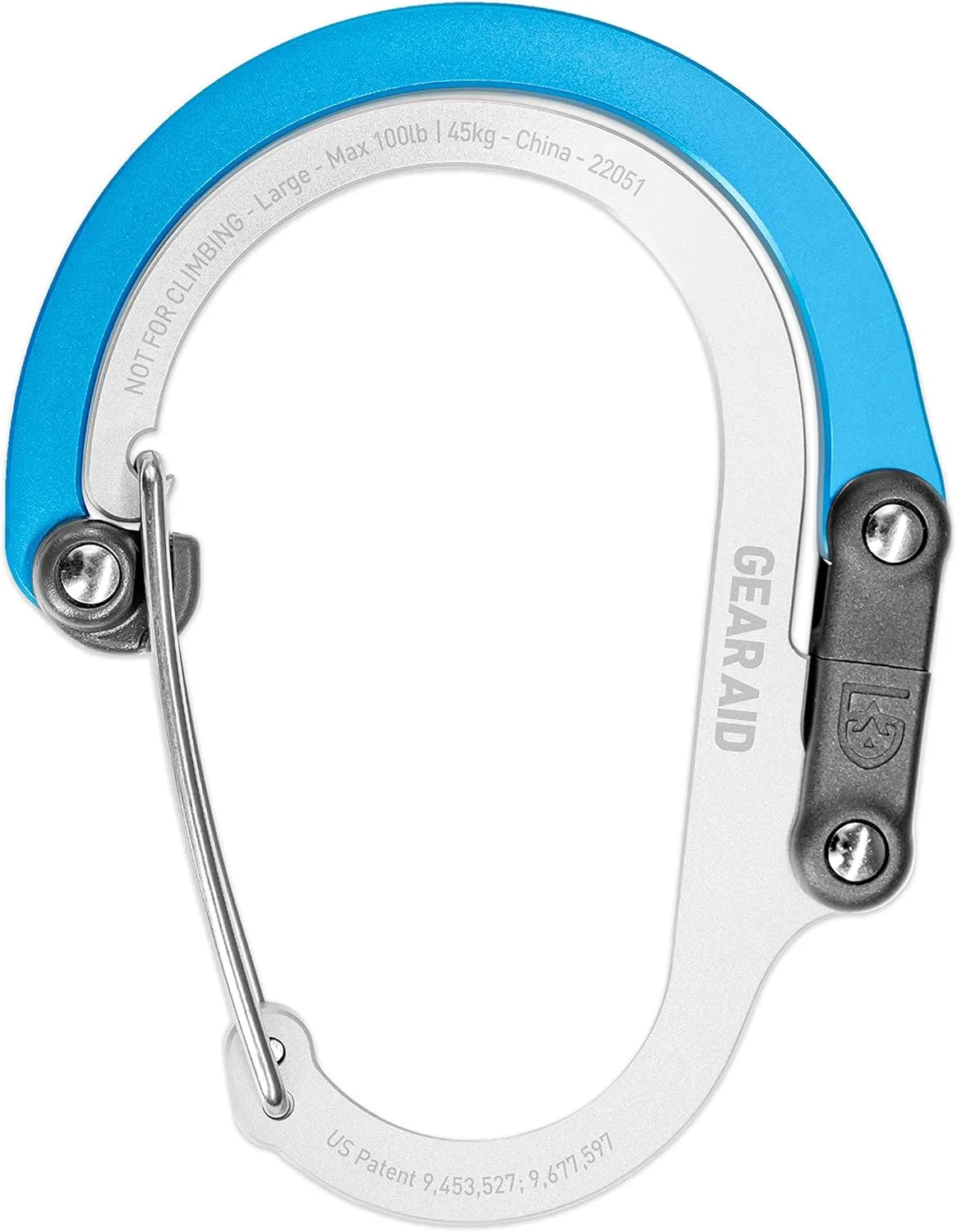 GEAR AID HEROCLIP (Large) Carabiner Gear Clip and Hook for Hanging Heavy Duty Items, Camping Backpacks, Suitcases, Kayaks, Bicycles, Garage Organization and More