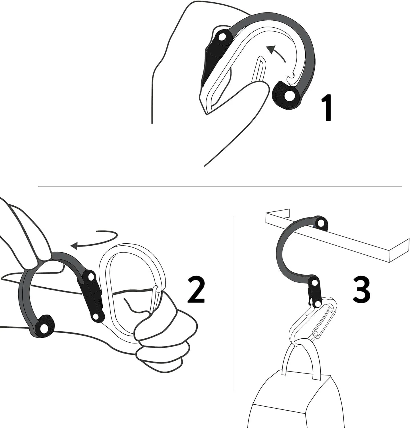 GEAR AID HEROCLIP (Large) Carabiner Gear Clip and Hook for Hanging Heavy Duty Items, Camping Backpacks, Suitcases, Kayaks, Bicycles, Garage Organization and More