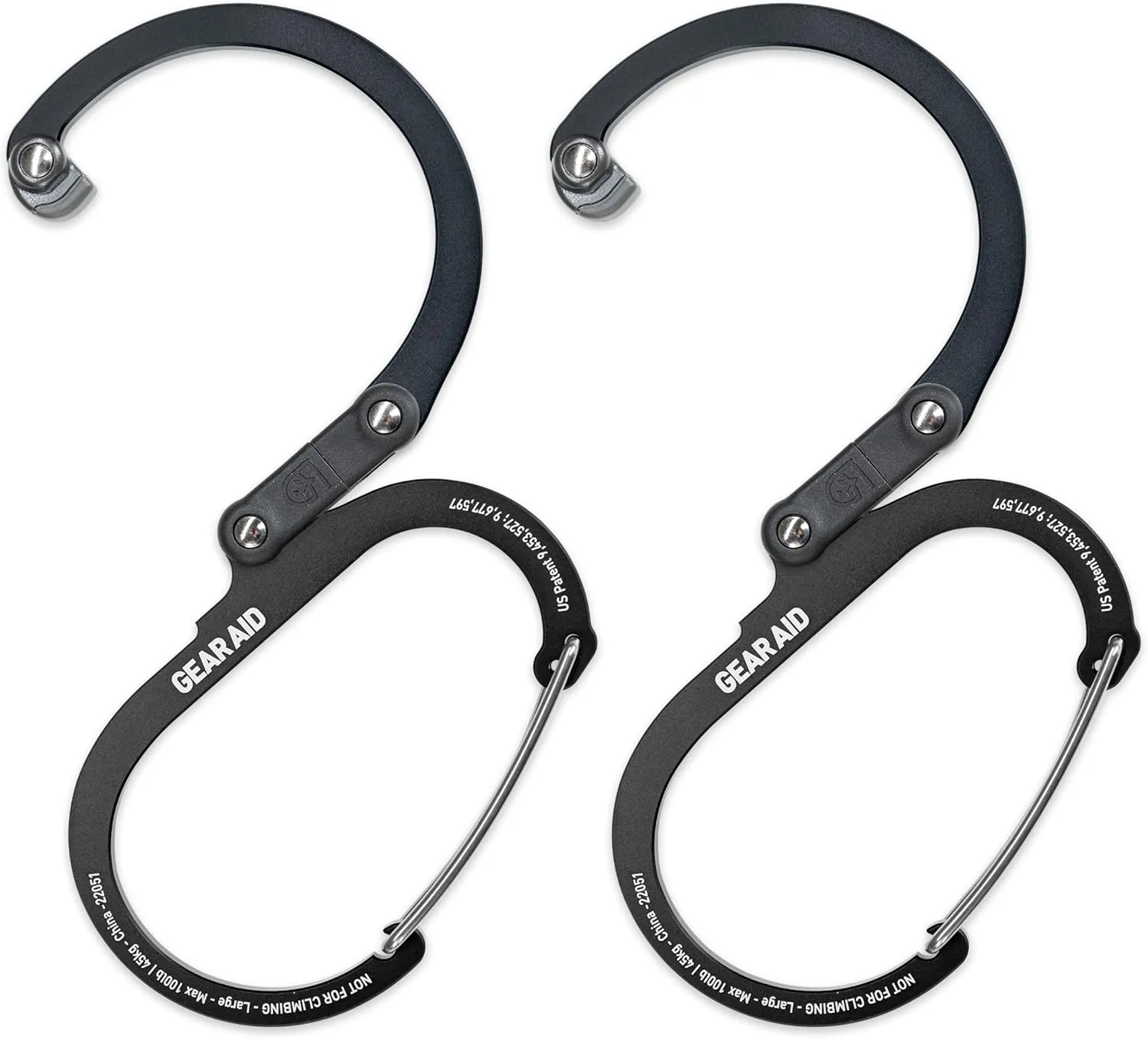GEAR AID HEROCLIP (Large) Carabiner Gear Clip and Hook for Hanging Heavy Duty Items, Camping Backpacks, Suitcases, Kayaks, Bicycles, Garage Organization and More