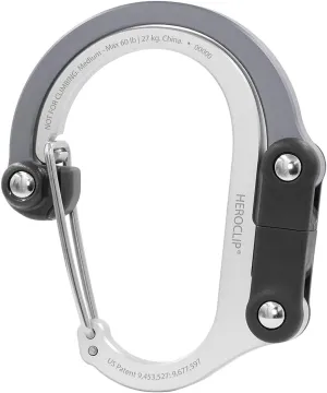 GEAR AID HEROCLIP (Large) Carabiner Gear Clip and Hook for Hanging Heavy Duty Items, Camping Backpacks, Suitcases, Kayaks, Bicycles, Garage Organization and More