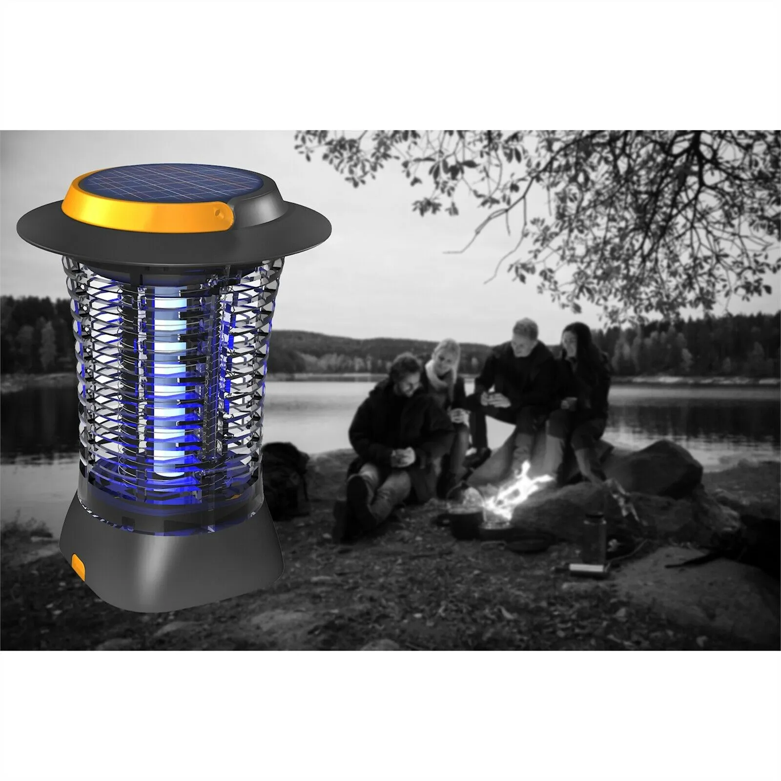 Gecko Cordless Solar/USB Rechargeable Lantern Zapper/ Ideal for Patio, Picnic & Camping