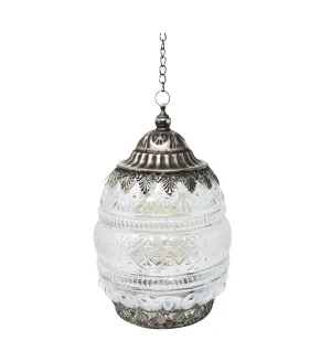 Glass Led Lantern - Iridescent Tall