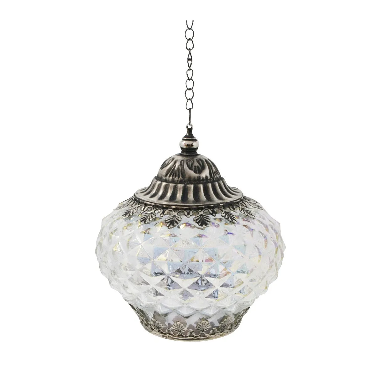 Glass Led Lantern - Iridescent