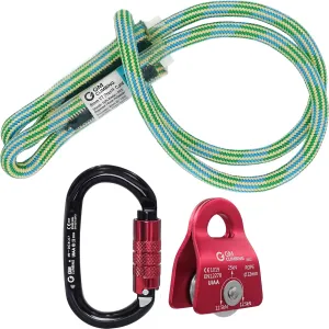 GM CLIMBING Micro Prusik Minding Pulley 25kN CE UIAA Certified 12mm Single Pulley Mobile Side Plates for Arborist Rigging Climbing Rescue