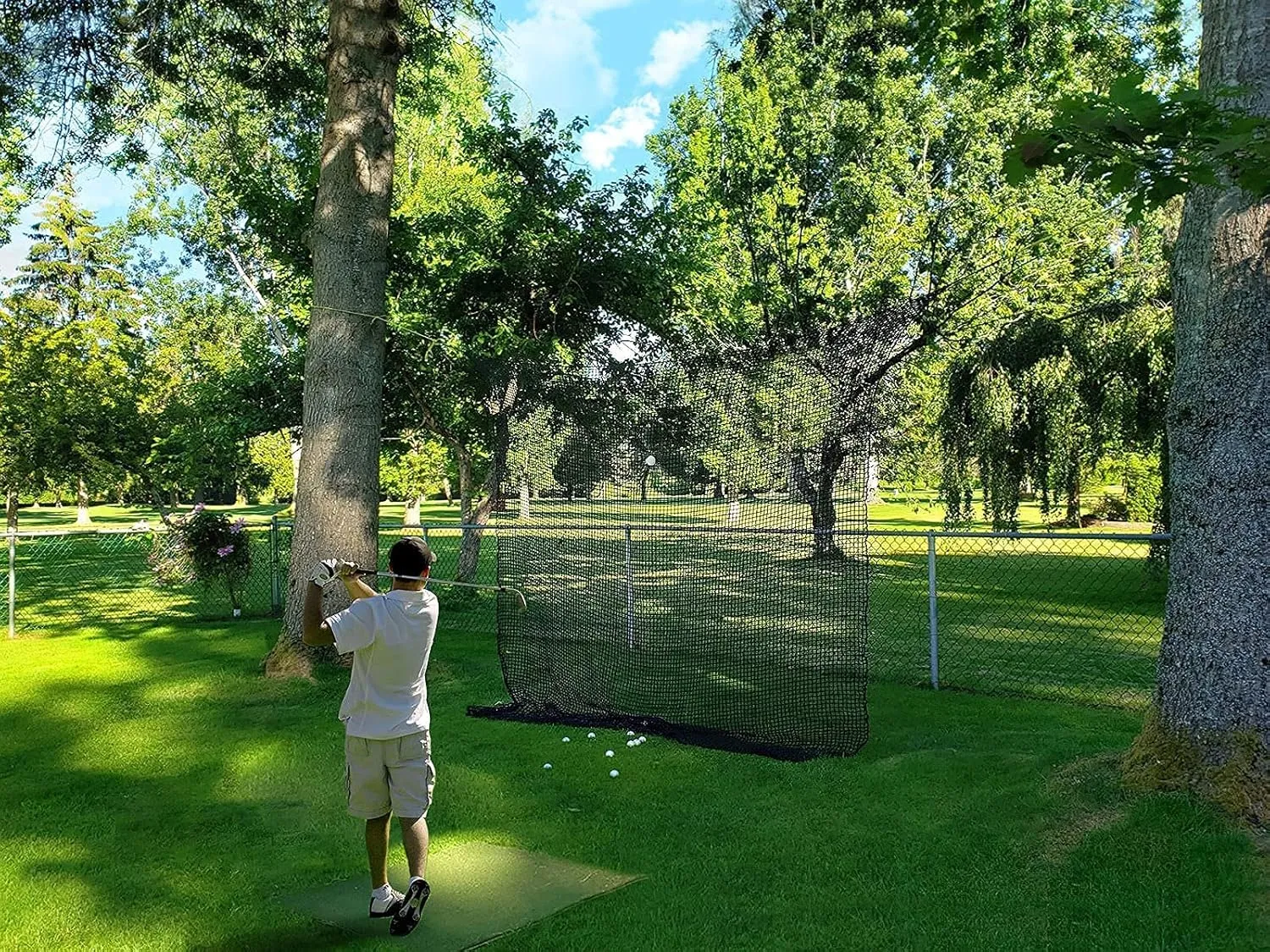 Golf Practice Net Golf Ball Hitting Netting（Net Only）, Heavy Duty Nylon Golf Sports Netting Barrier Nets 10x10ft/10x15ft/10x20ft/10x25ft/10x30ft/10x40ft