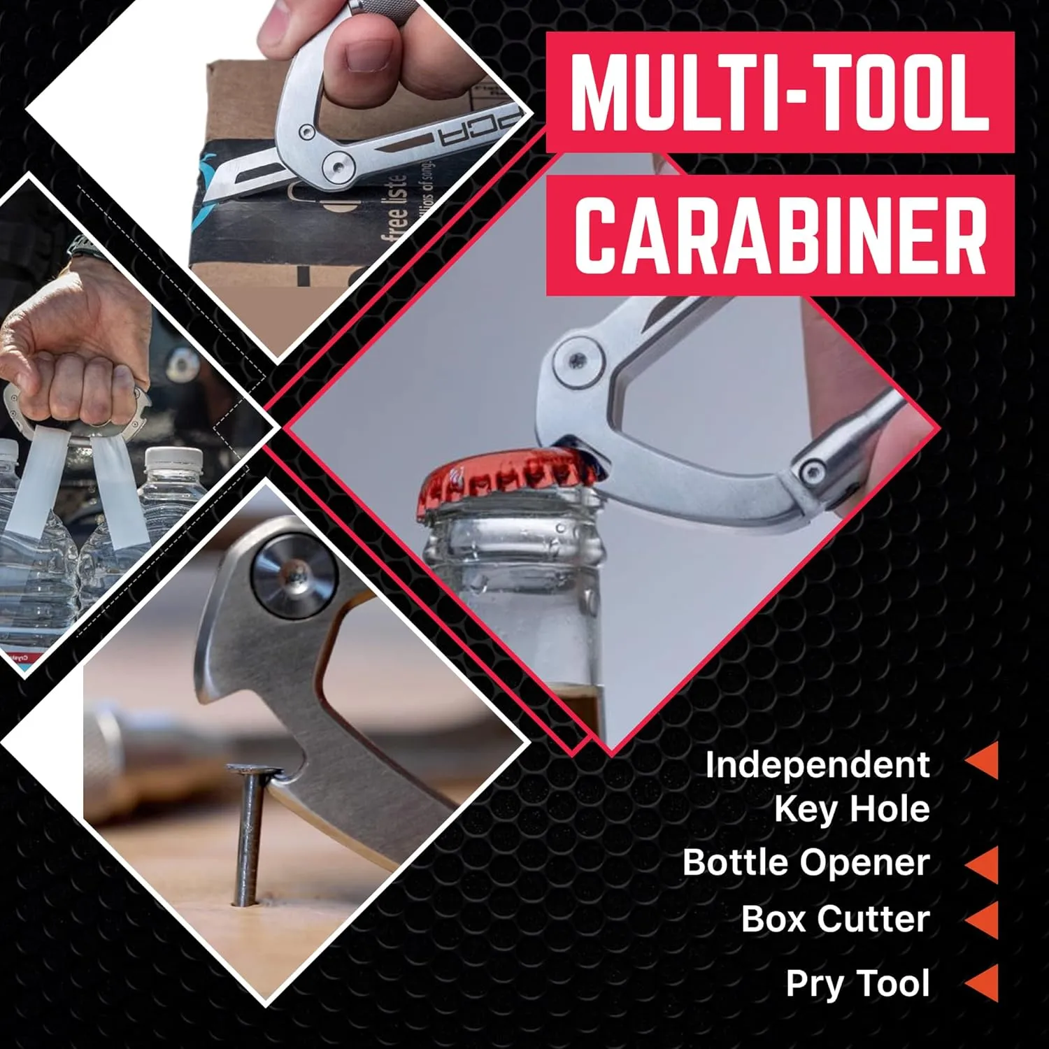 GPCA Carabiner Keychain Clip, Key Organizer, Key Ring, car Key Holder, Multi Tool EDC Gear with Bottle Opener