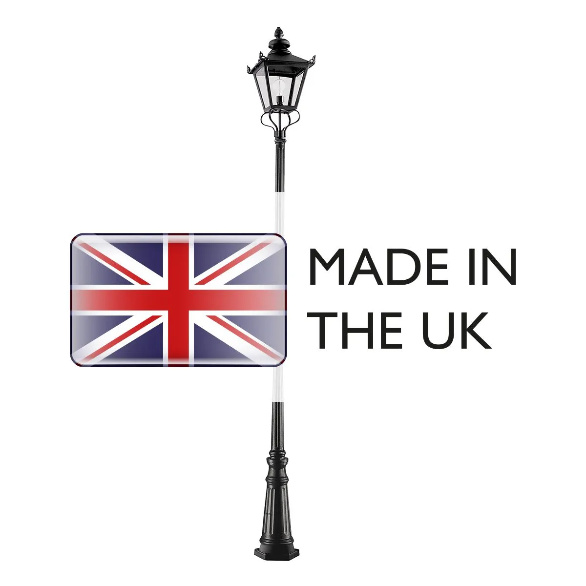 Grampian 1 Light Lamp Post | Black