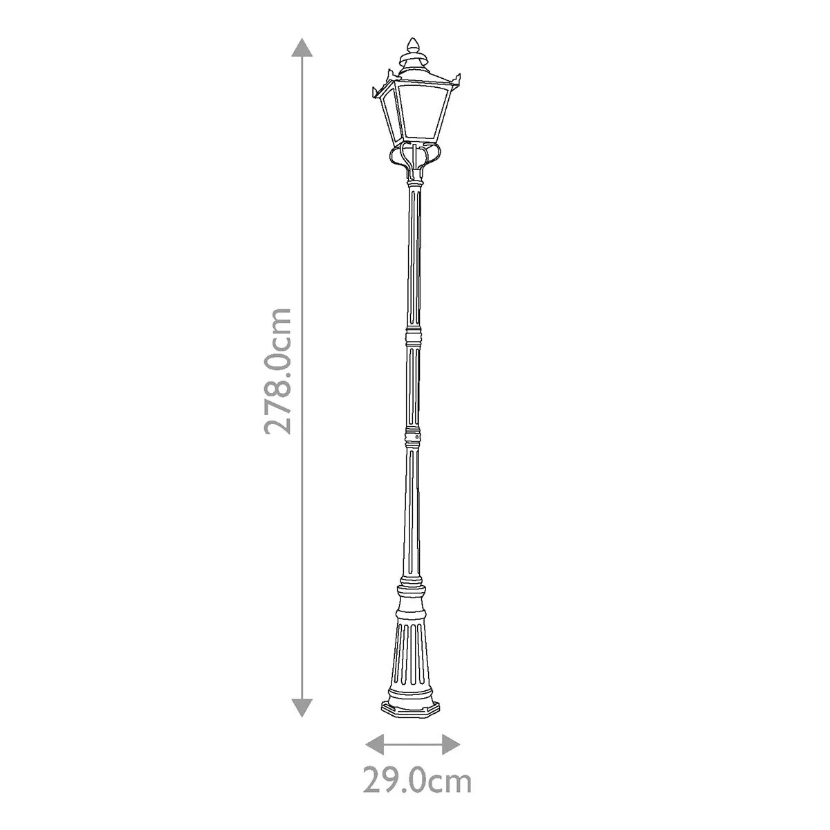 Grampian 1 Light Lamp Post | Black