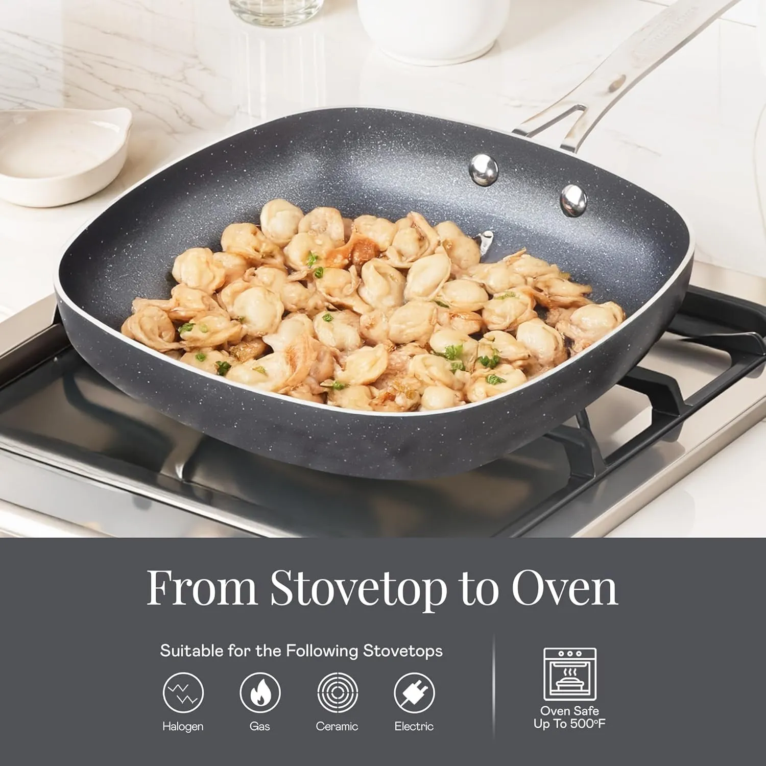 Granitestone 20 Pc Ceramic Cookware Set Nonstick, Premium Pots and Pans Set Non Stick for Kitchen with Bakeware and Cooking Utensils, Non Toxic Made Without PFOA PFOS, Oven & Dishwasher Safe
