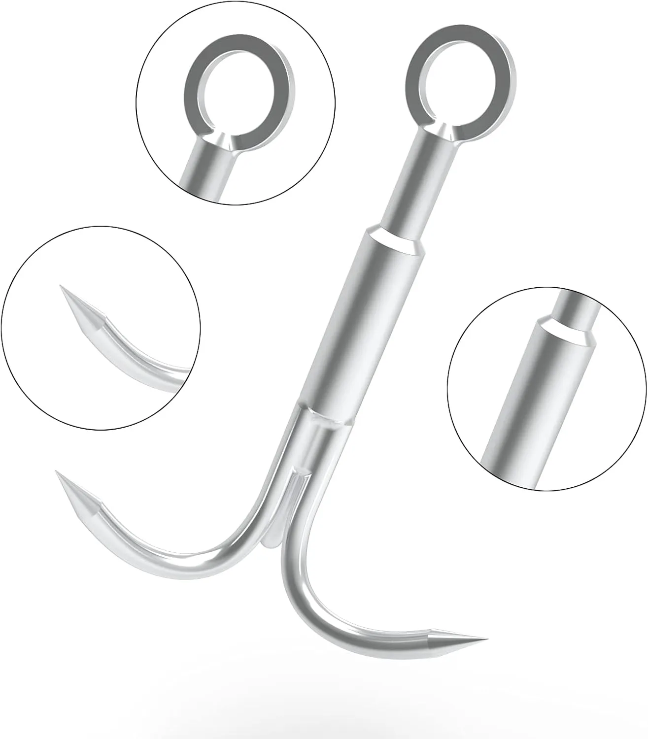 Grappling Hook with 3-Claw Stainless Steel,3 Claw Climbing Carabiner Hook for Retrieving,Outdoor Hiking,Tree Limb Removalr,Salvage.