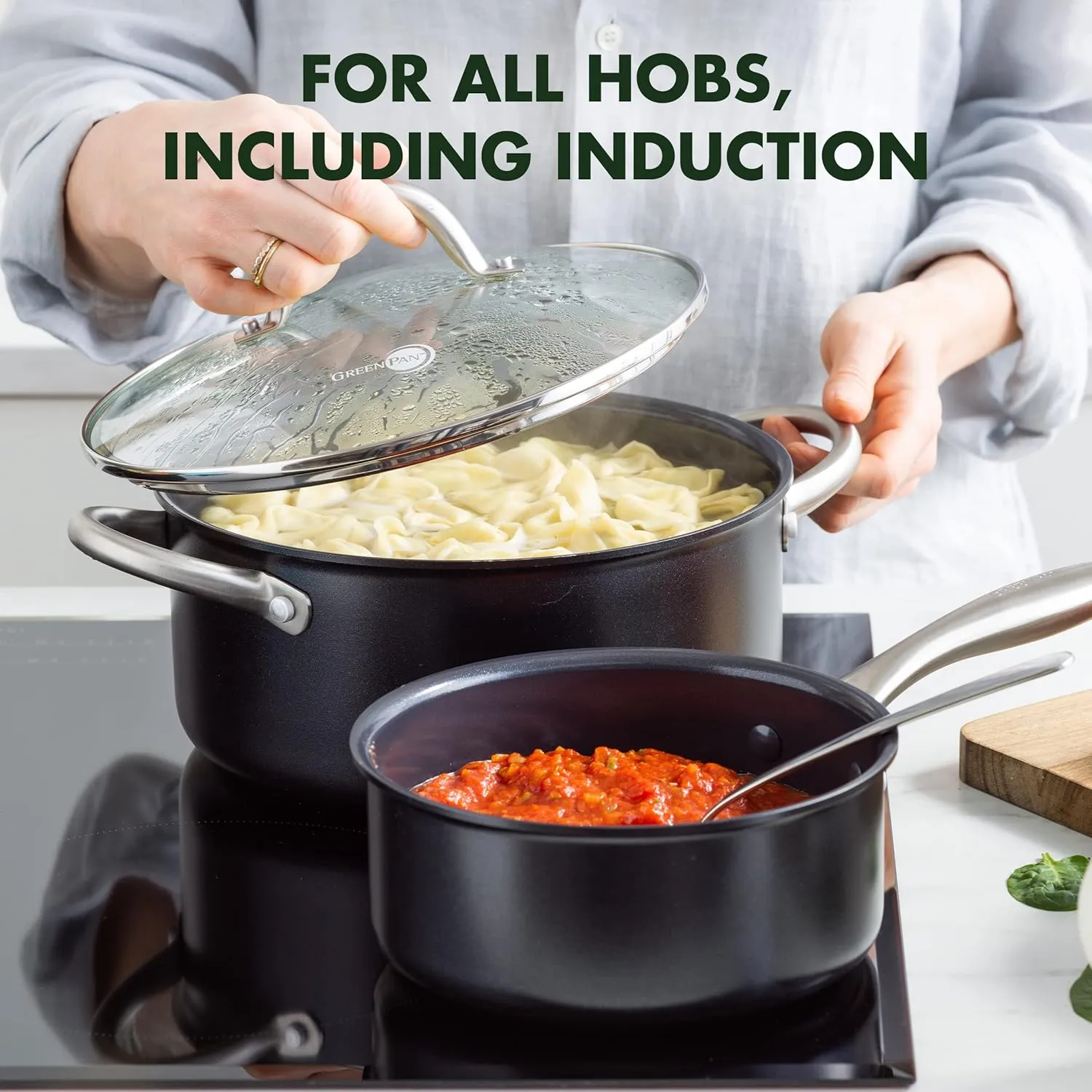 GreenPan Lima Midnight Hard Anodized Healthy Ceramic Nonstick 11 Piece Cookware Pots and Pans Set, PFAS-Free, Induction, Oven Safe, Black