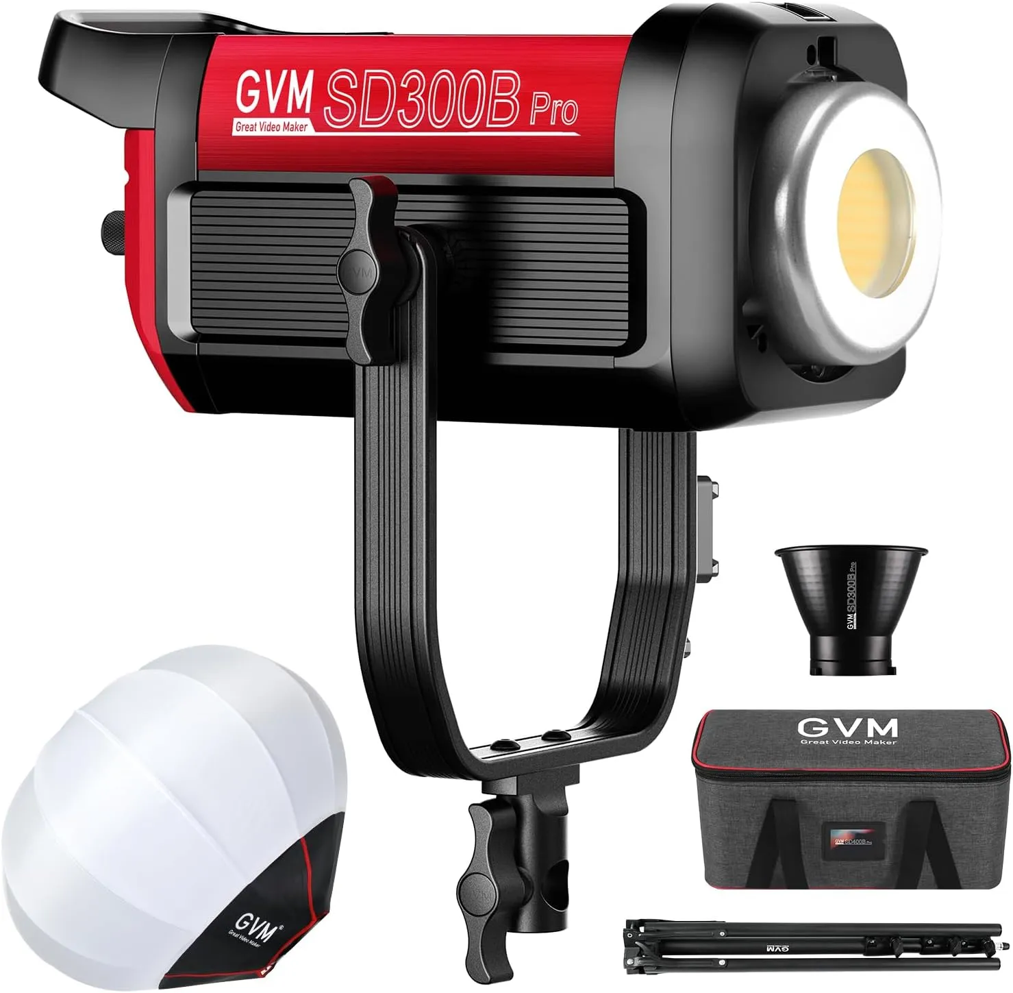 GVM 300W Photography Lighting Bi-Color Video Light with Bowens Mount Lantern Softbox and Stand CRI 97  CCT 2700K~6800K 12 Lighting Scenes App Control Studio Lights for Photography