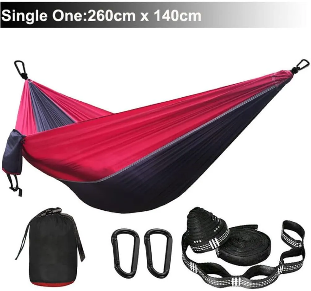 Hammocks Parachute Hammock with Hammock Straps and Black Carabiner Camping Survival Travel Outdoor Beach Hiking Gear Backpacking Hammock Outdoor Hammock